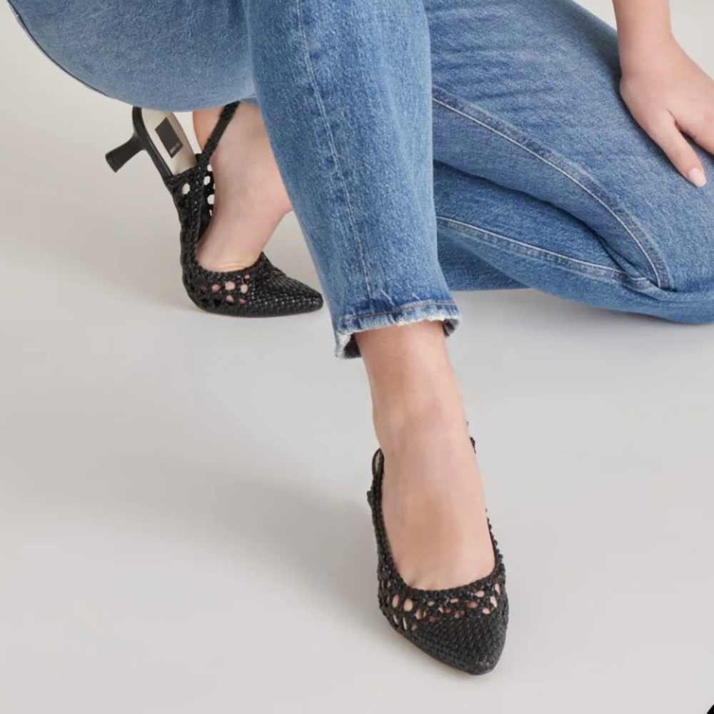 Dolce Vita Black Slingback Heels - Picture 2 of 8